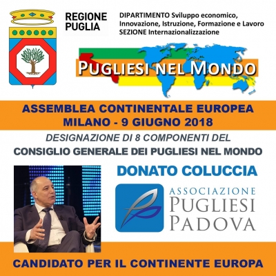 RINNOVO DEL CONSIGLIO GENERALE DEI PUGLIESI NEL MONDO RINNOVO DEL CONSIGLIO GENERALE DEI PUGLIESI NEL MONDO